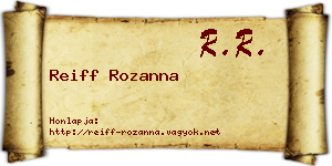 Reiff Rozanna névjegykártya